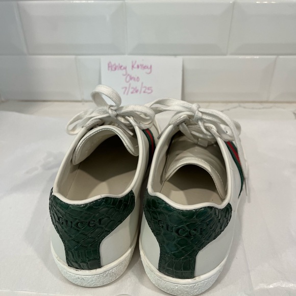 Gucci White Sneakers with Red and Green Stripes, sz 6 - Picture 3 of 6